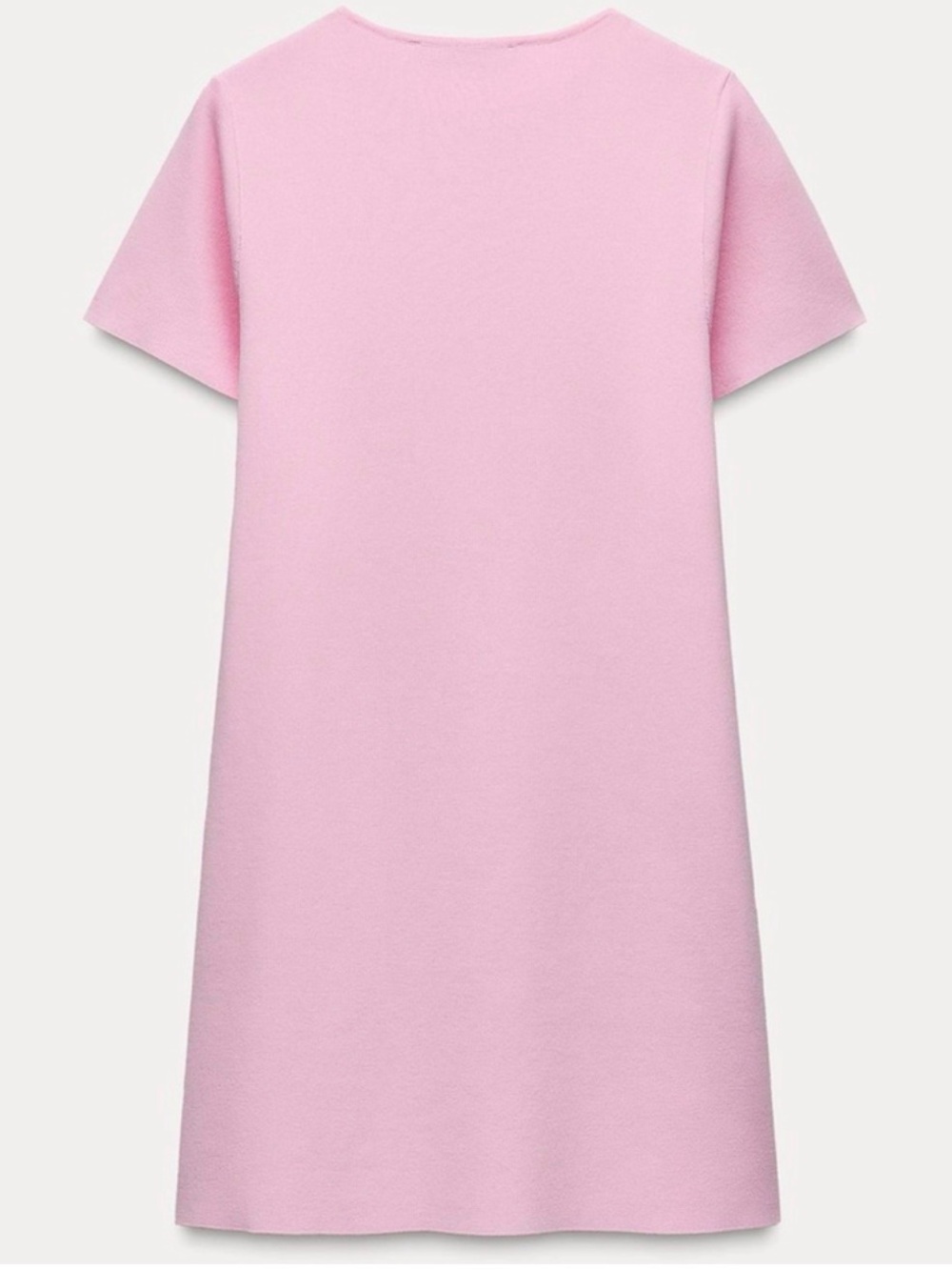 Zara Pink Short-Sleeve Bow-Detail Shift Dress - Picture 4 of 6